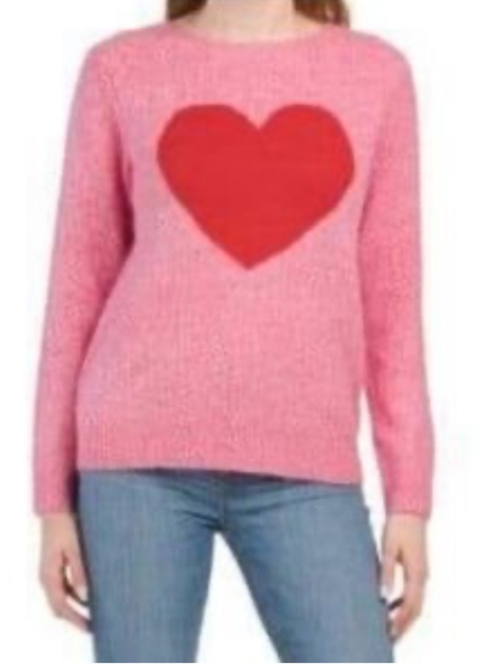 cupcakes & cashmere Sweaters - Cupcakes and Cashmere Pink Heart Knit Sweater Size Small Valentine
